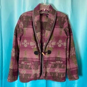Vintage 💜 Western Style Wool Blend Open Jacket. Women Size S / M.
